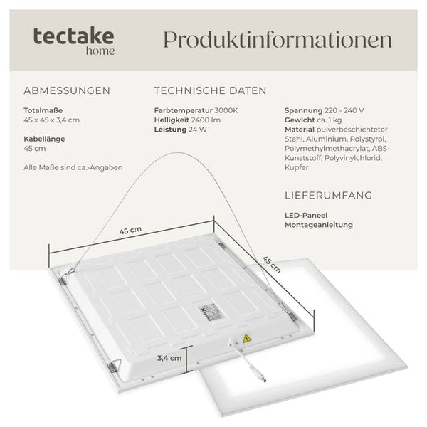 LED-Paneel Lucerna 45 x 45 cm
