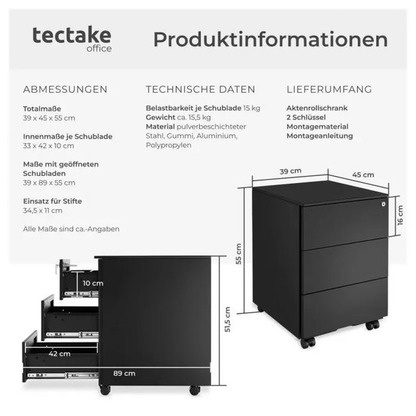 Aktenrollschrank Magna schwarz