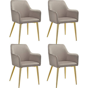 Armlehnstuhl Avane, Samtoptik, gepolstert taupe 4er Set