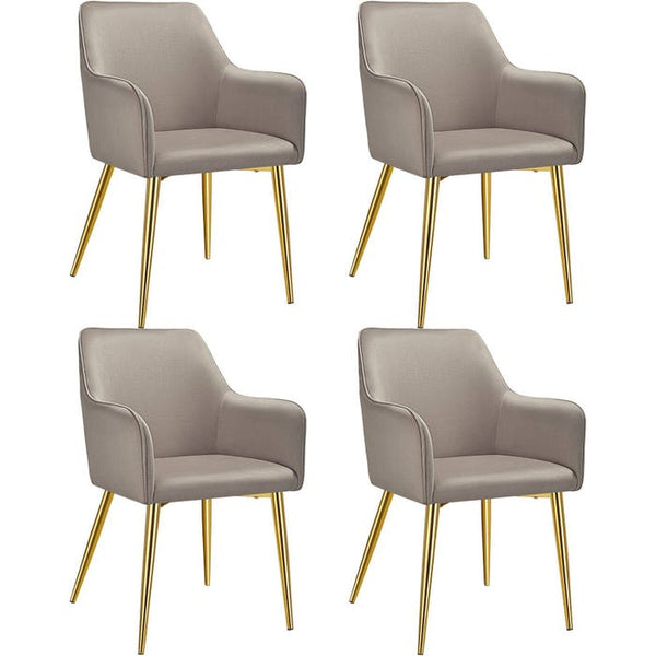 Armlehnstuhl Avane, Samtoptik, gepolstert taupe 4er Set