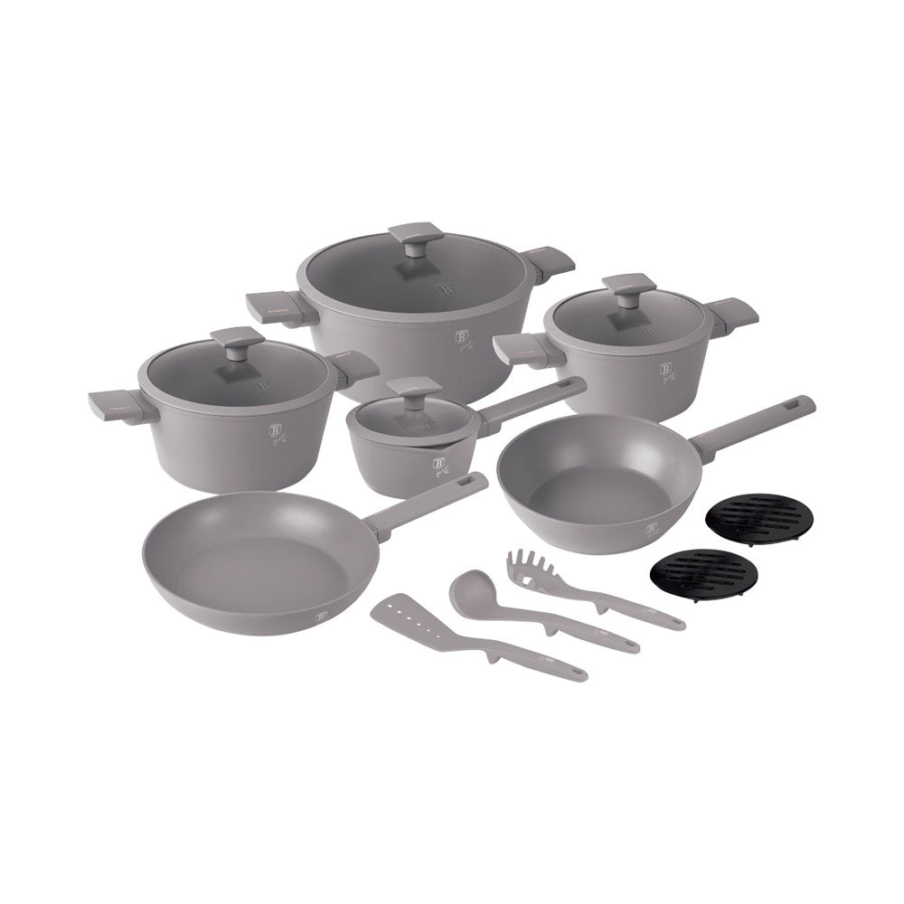 Berlinger Haus 15-teiliges Kochgeschirr-Set matt Taupe Collection