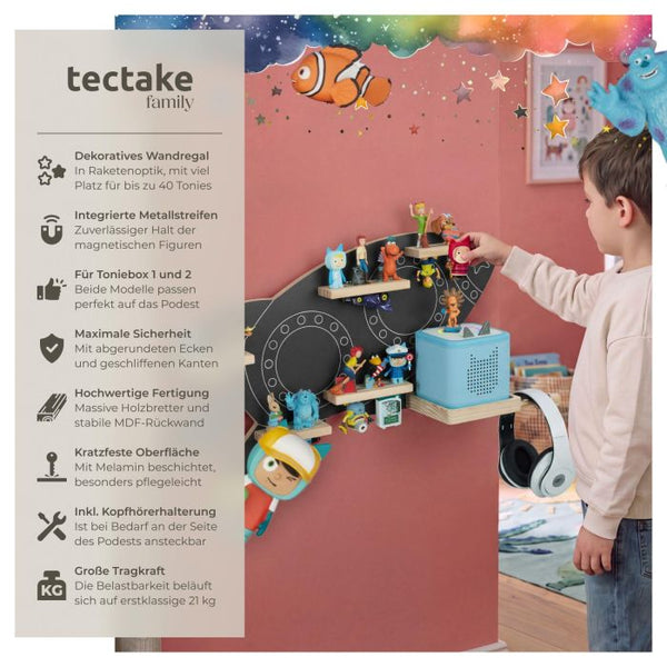 Tonie-Regal MyLittleStory Rocket für bis zu 40 Tonies grau