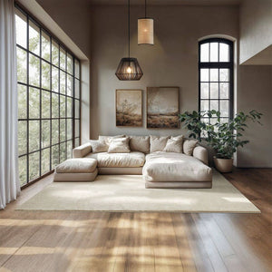 Tapis à poils courts Soft Zone beige 200 x 290 cm 