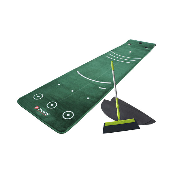 PURE2improve Puttingmatte mit Besen 70x335cm