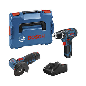 Bosch 2 kit Tool 12V GSR 12V-15 + GWS 12V-76 + 2x2.0Ah + GAL 12V-40 (L) 0.615.990.N2U