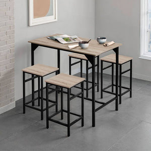 Bartisch-Set Edinburgh Industrial Holz hell, Eiche Sonoma