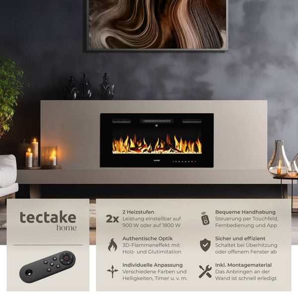 Elektro-Wandkamin Luci 91,5 x 12 x 43 cm