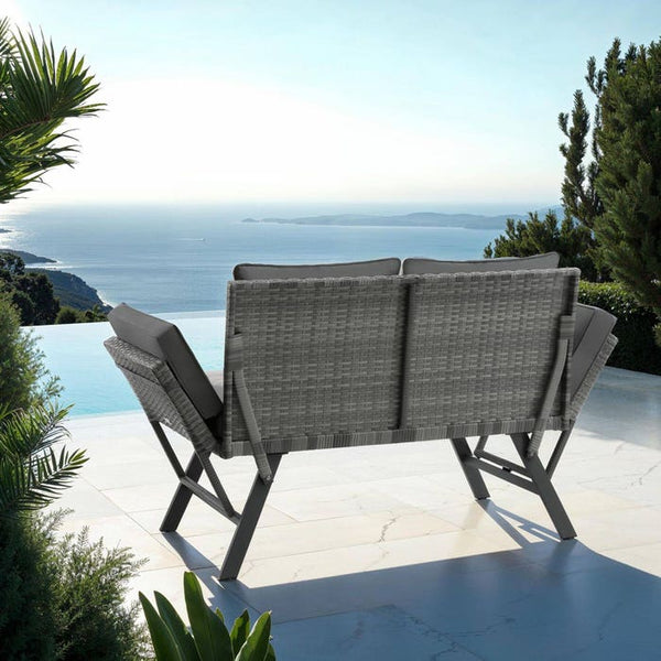 Rattan-Loungesofa Sintra grau