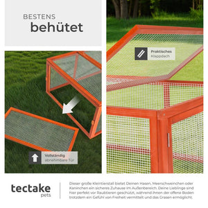 Kaninchenstall mit 4 Türen 181x90x48cm braun