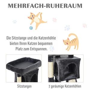Kratzbaum Katzenkratzbaum mit Sisalsäulen Katzenbaum Dunkelgrau