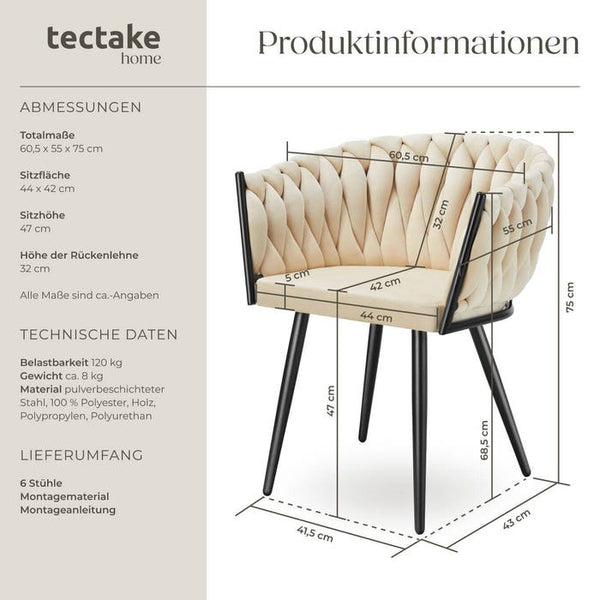 Esszimmerstuhl Astano Sand 6er Set