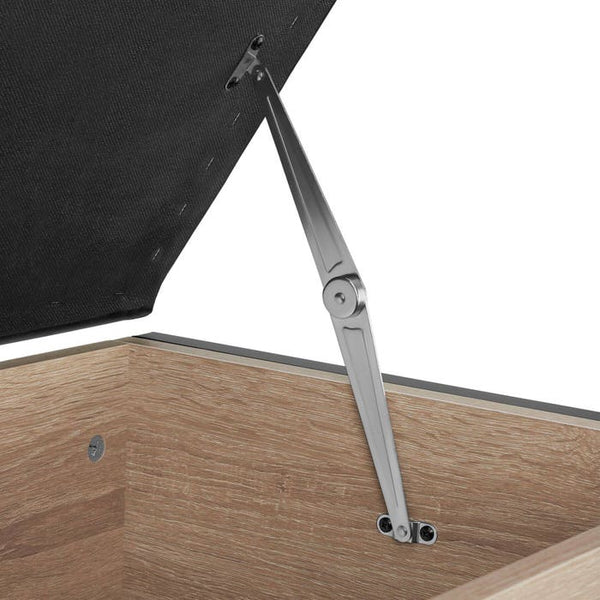 Gepolsterte Sitztruhe Calico 81,5x41,5x50,5cm Industrial Holz hell, Eiche Sonoma
