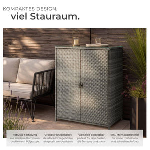 Aluminium Gartenschrank Monza grau