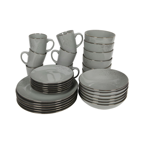Tavola Geschirrset Lucca 30-teilig grau