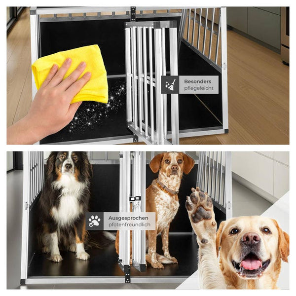Hundetransportbox doppel mit schräger Rückwand ohne Trennwand
