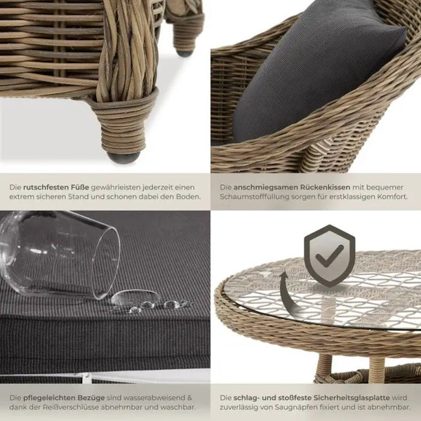 Aluminium Rattan Sitzgruppe Zürich