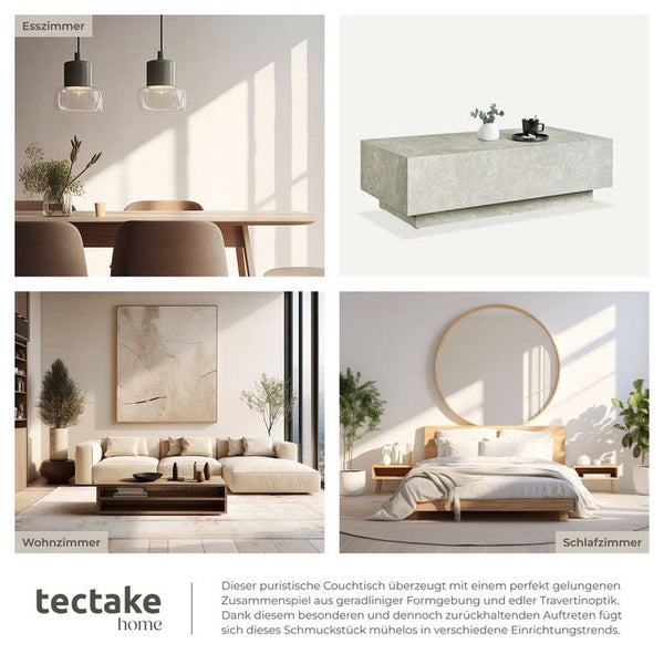 Couchtisch Lasley Travertin Optik 120 x 60 x 35 cm