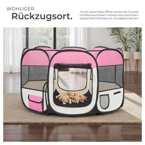 Tierlaufstall aus Polyester, rosa