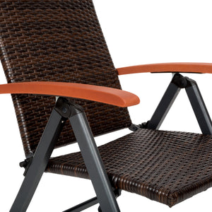 Rattanstuhl Canberra mit Aluminiumgestell klappbar braun