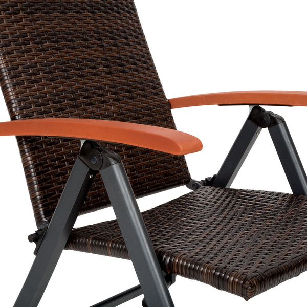 Rattanstuhl Canberra mit Aluminiumgestell klappbar braun