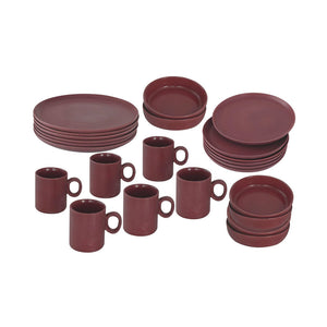 Van Well Porzellanservice Mika 24 teilig bordeaux