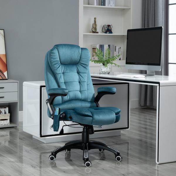 Massagesessel Chefsessel Gamingstuhl Drehstuhl Massagebürostuhl Blau
