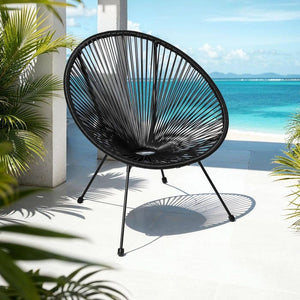 2 Santana garden chairs with table - black