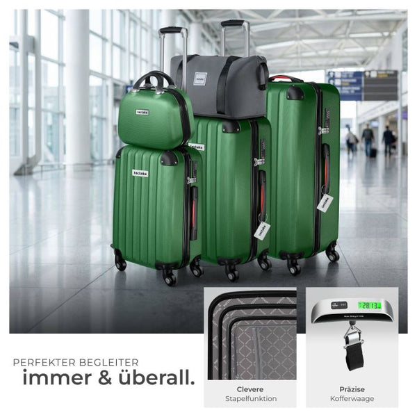 Hartschalenkoffer-Set Cleo grün mit Zubehör