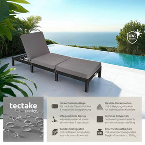 Rattan Sonnenliege Sofia schwarz