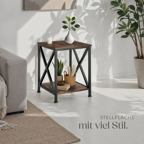 Beistelltisch Carlton Industrial Holz dunkel, rustikal