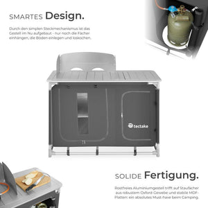 Camping kitchen 116x52x107cm gray