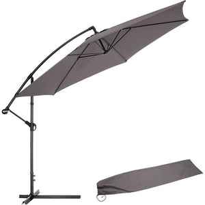 Sonnenschirm Ampelschirm Ø 350cm mit Schutzhülle grau