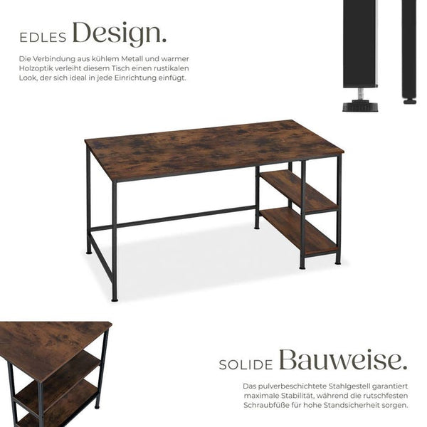 Computer-Schreibtisch Canton 120x60x75,5cm Industrial dunkelbraun