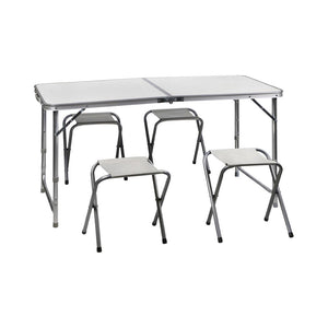 dameco Campingtisch Set faltbar mit 4 Klappstühlen