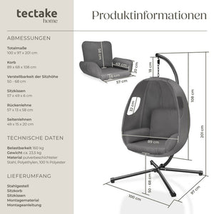 Hängesessel Anika anthrazit
