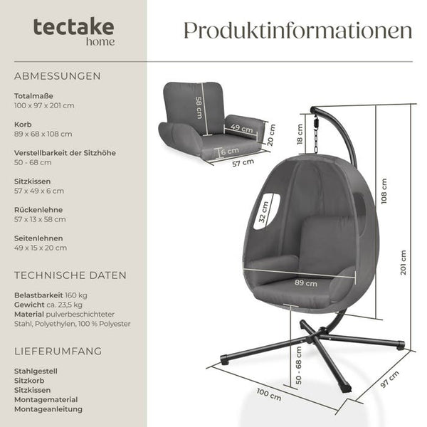 Hängesessel Anika anthrazit