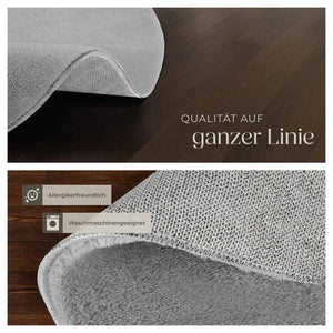 Tapis à poils courts Soft Zone gris Ø 120 cm 