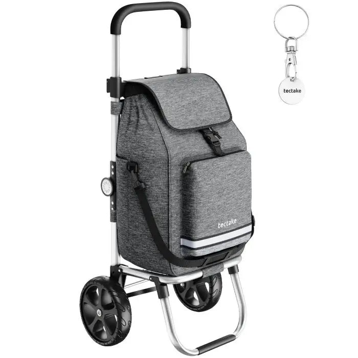 Einkaufstrolley Shopper 3in1 klappbar mit Kühltasche grau