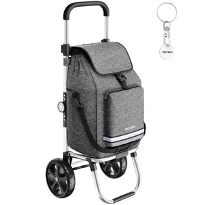 Einkaufstrolley Shopper 3in1 klappbar mit Kühltasche grau