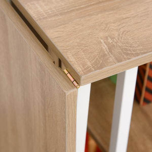 Klapptisch Tisch Schreibtisch Bürotisch mit Rollen Computertisch Mobil MDF Natur
