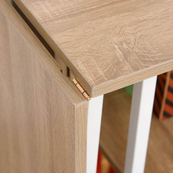 Klapptisch Tisch Schreibtisch Bürotisch mit Rollen Computertisch Mobil MDF Natur