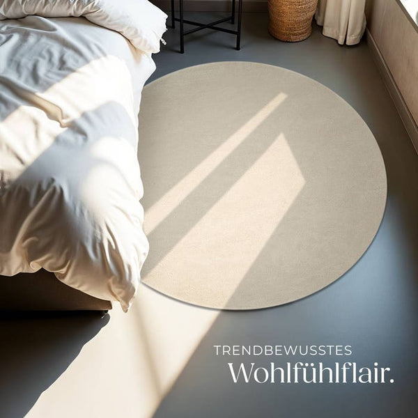 Tapis à poils courts Soft Zone beige Ø 120 cm 