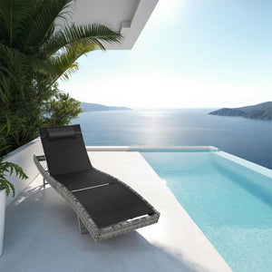 Rattan Sonnenliege Moana grau-meliert