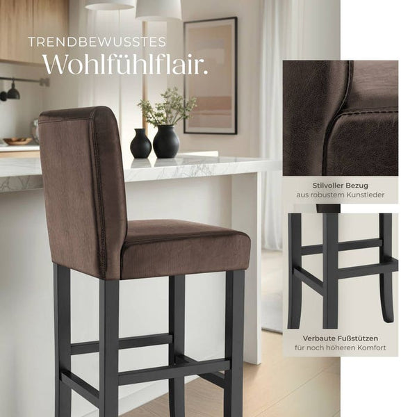 Brown bar stools, set of 6 