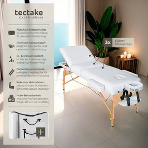 3 Zonen Massageliege weiss