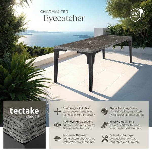 Rattan Tisch Foggia grau