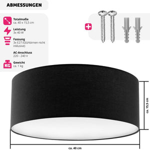 Deckenleuchte Circum schwarz