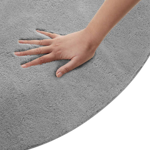 Tapis à poils courts Soft Zone gris Ø 120 cm 