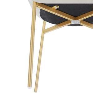 Polsterstuhl Tessa Samt beige/gold 4er Set