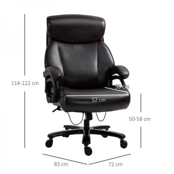 Bürostuhl Chefsessel Gaming Stuhl Drehstuhl Wippfunktion höhenverstellbar Kunstleder Braun